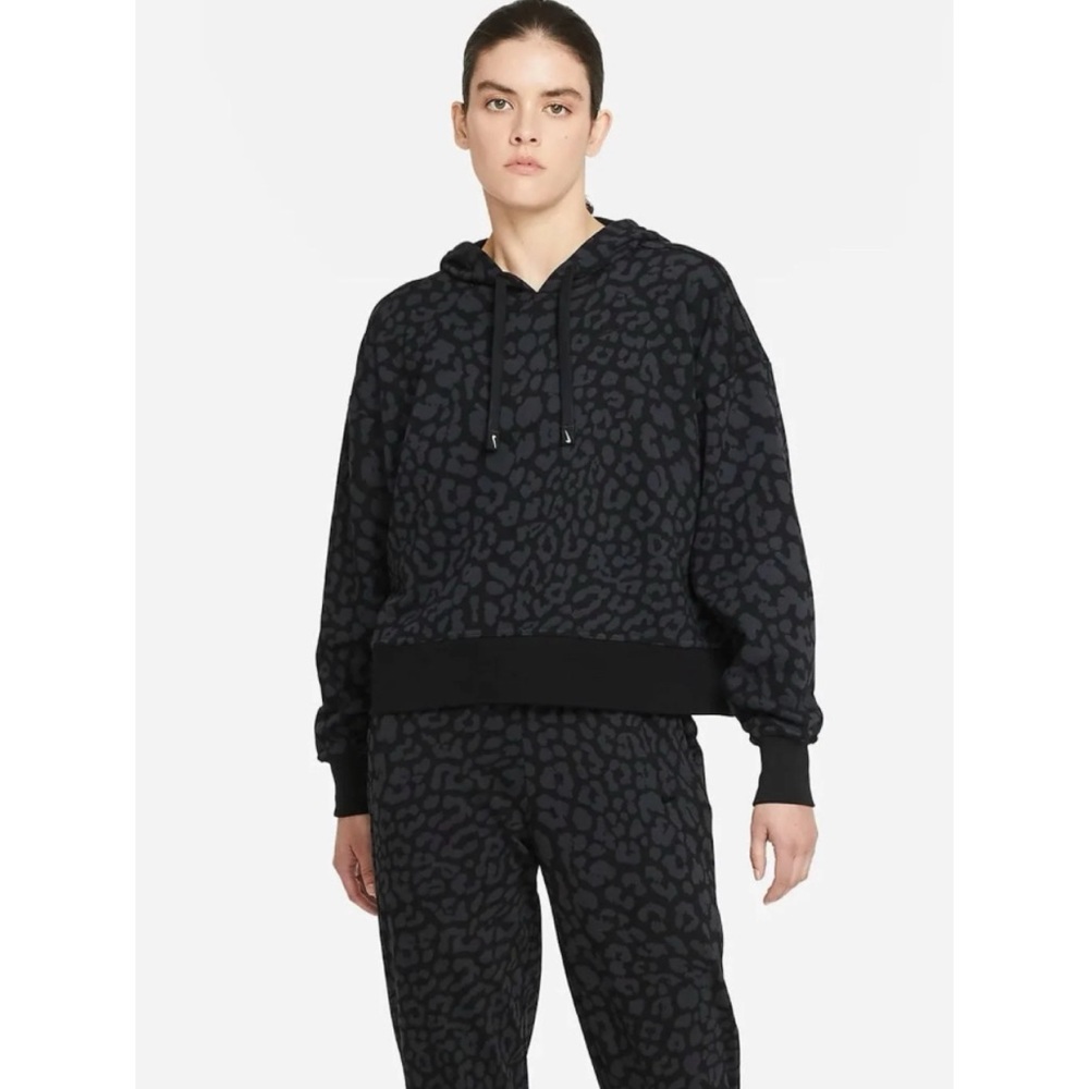 Nike‎ Women’s Blue Leopard Print Cropped Hoodie Size Medium